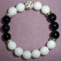 бижута Гривни Гривна от естествени камъни бял оникс и слънчев камък