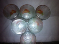 Снимка на стъклопис серия Чаши Чаши за сок изрисувани цветя 