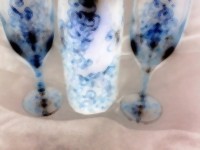 Снимка на стъклопис серия Чаши Комплект чаши и вино за влюбени 