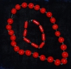 Ръчно изработени от червени керамична маниста колие и гривна